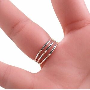 Taxco 925 Sterling Silver Artisan Handcrafted Triple band Ring